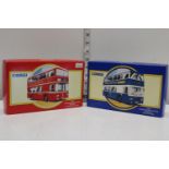 Two boxed Corgi die-cast bus models