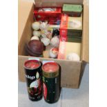 A job lot of vintage golf balls and other sporting related items