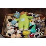 A large collection of soft toys