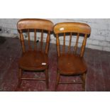 Two antique wooden child's chairs. Postage unavailable