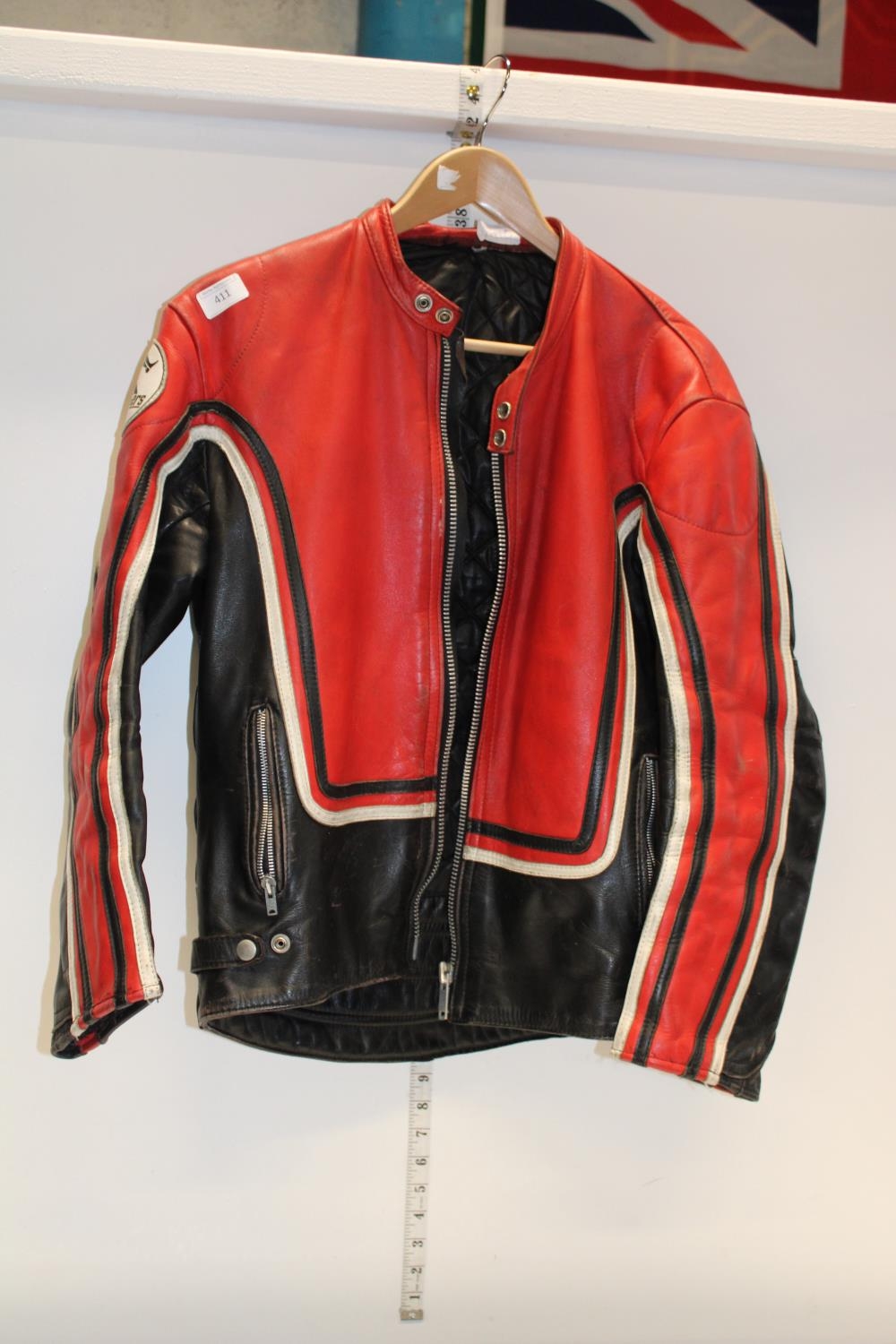 A vintage leather motorbike jacket