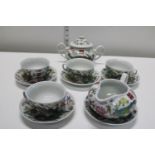 A Chinese porcelain tea service. Postage unavailable