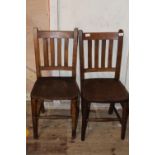 Two antique oak chairs. Postage unavailable