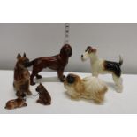 A selection of ceramic dog figures