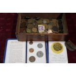 A box of assorted British coinage