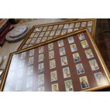 Two framed Players cigarette card collections of famous cricketers. Postage unavailable