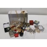 A job lot of assorted costume jewellery and other items