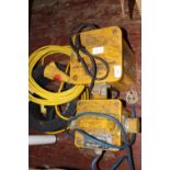 Two 110V transformers and extension leads