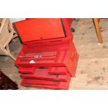 A heavy metal tool chest, postage unavailable