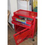 A metal tool chest and contents, postage unavailable