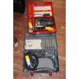 A Bosch 110V SDS drill and a Bosch 110V jigsaw