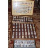 A selection of framed cigarette card collections