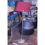 A vintage silver toned floor lamp, collection only