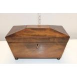 A antique tea mahogany tea caddy