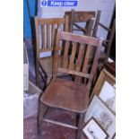 Four antique wooden chairs. postage unavailable