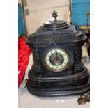 A slate mantle clock a/f. Postage unavailable