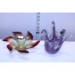 Two pieces of Murano art glass