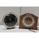Two vintage mantle clocks, Metamec & Smiths