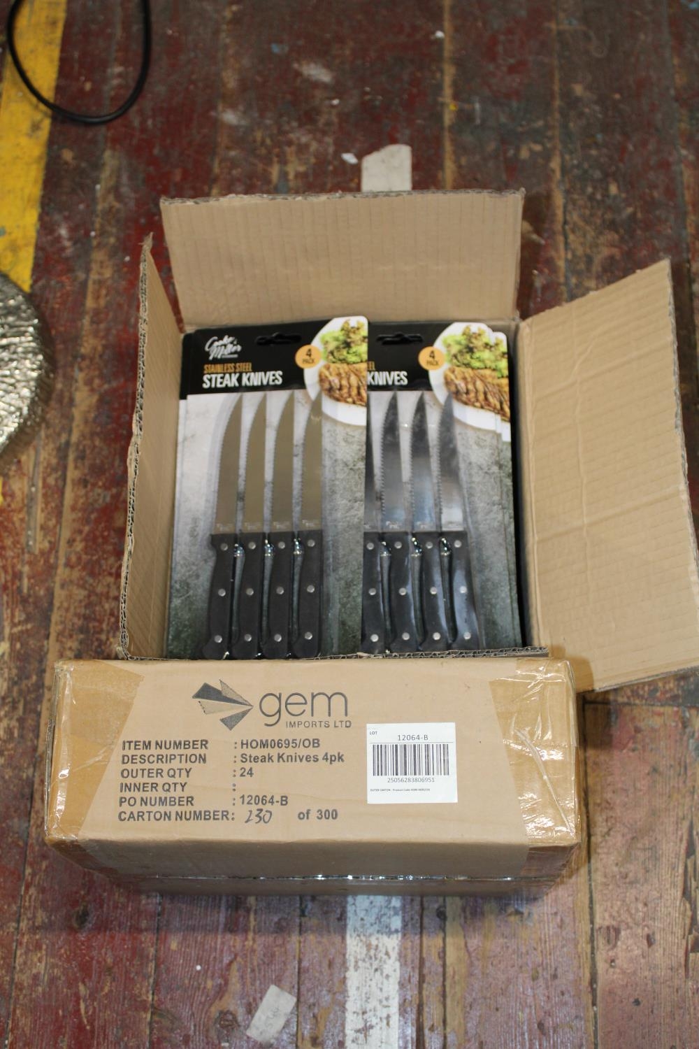 Two sealed boxes of stainless steal steak knives