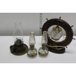 A selection of vintage and antique lamps