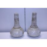 A pair of unusual alabaster vases (one needs re-gluing). collectuon only