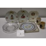 A selection of antique and vintage commemorative ware