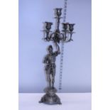 A large Spanish silver plated candelabra