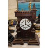 A antique wooden cased mantle clock a/f. postage unavailable
