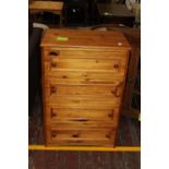 A four drawer pine unit. collection only