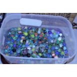 A tub of vintage marbles, postage unavailable