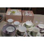 A job lot of assorted matching and some boxed cups and saucers