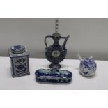 A selection of antique and vintage blue and white porcelain