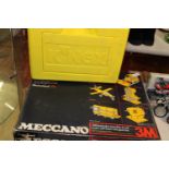 A boxed Meccano 3M set and a K'nex case and contents