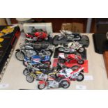 A job lot of assorted die-cast motorbike models