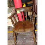 A antique elm captains chair. collection only