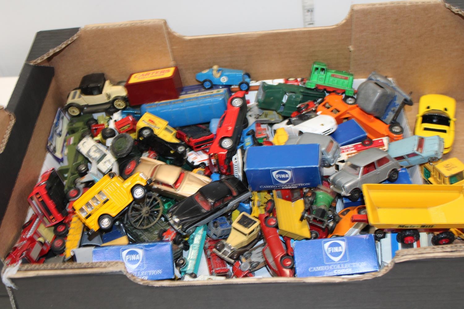 A job lot of vintage die-cast models including Corgi, Matchbox etc