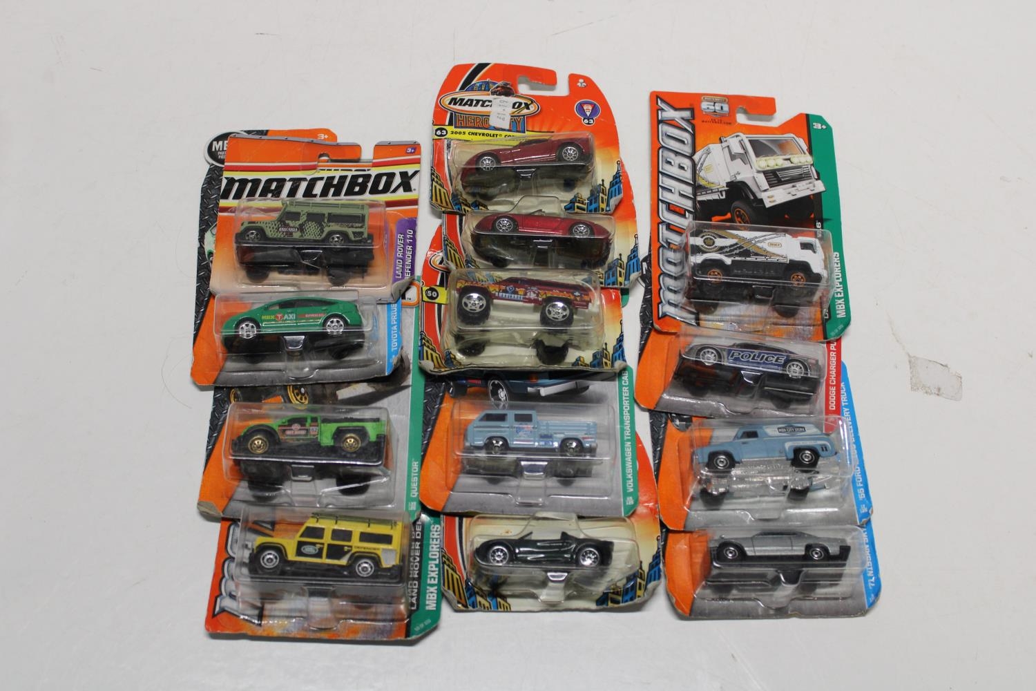 Thirteen matchbox die-cast models