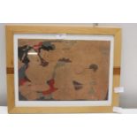 A framed Shunga Japanese print