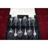 A set of hallmarked silver coffee spoons