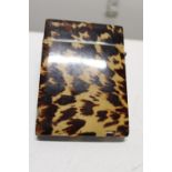 A antique Victorian tortoise shell card case