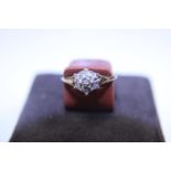 A 9ct gold diamond cluster ring