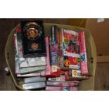 A large job lot of Man Utd related VHS and other ephemera