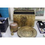 A selection of vintage brass wares