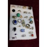 A job lot of assorted costume jewellery rings