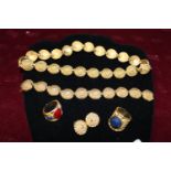 A selection of gold tone costume jewellery