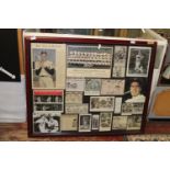 A large framed selection of vintage Baseball ephemera, postage unavailble