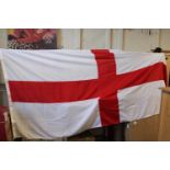 A large hand sewn St George flag 9yd by 3.5yd