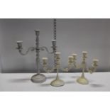 A selection of vintage candlesticks