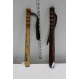 Two vintage truncheons