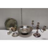 A job lot of assorted silver plated ware